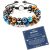 CheersLife Regalos para Hombre Ideas de Regalo Hombre Navidad Regalos para Novio Negro Azul Hematita Ojo de Tigre Pulsera Regalos Originales para Hombre Aniversario para Hombre FR